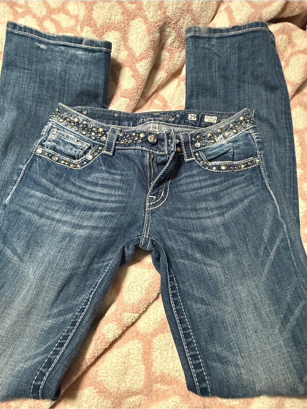 Miss Me Embellished Blue Boot Cut Jeans